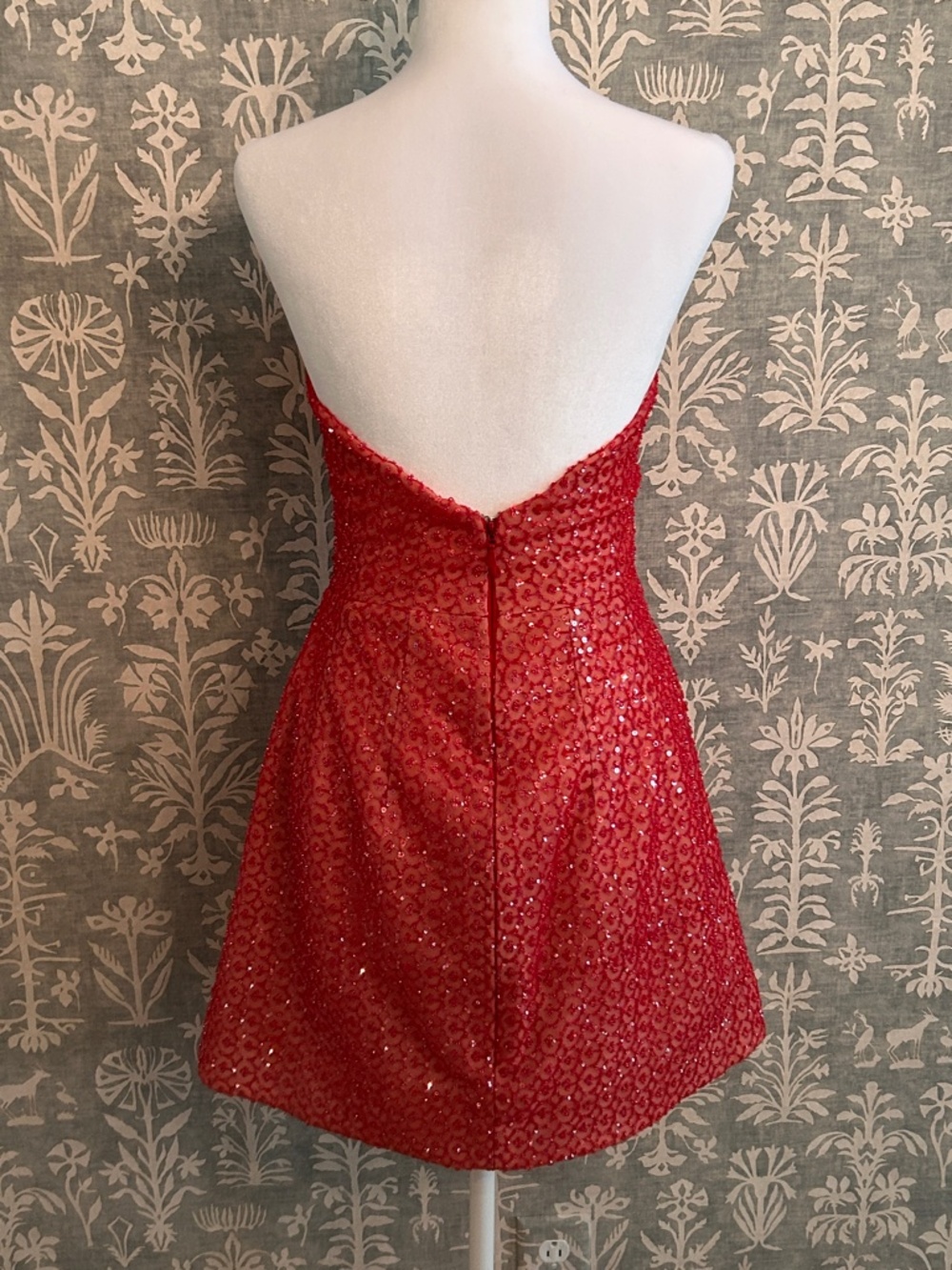 HELSI Frida Strapless Beaded Floral Appliqué Mini Dress- Small - Picture 4 of 16